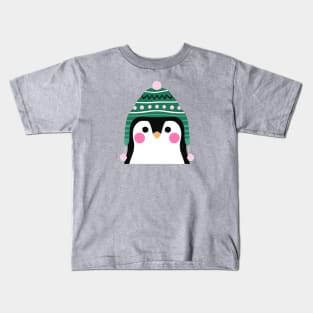 Penguin in Winter Tuque Kids T-Shirt